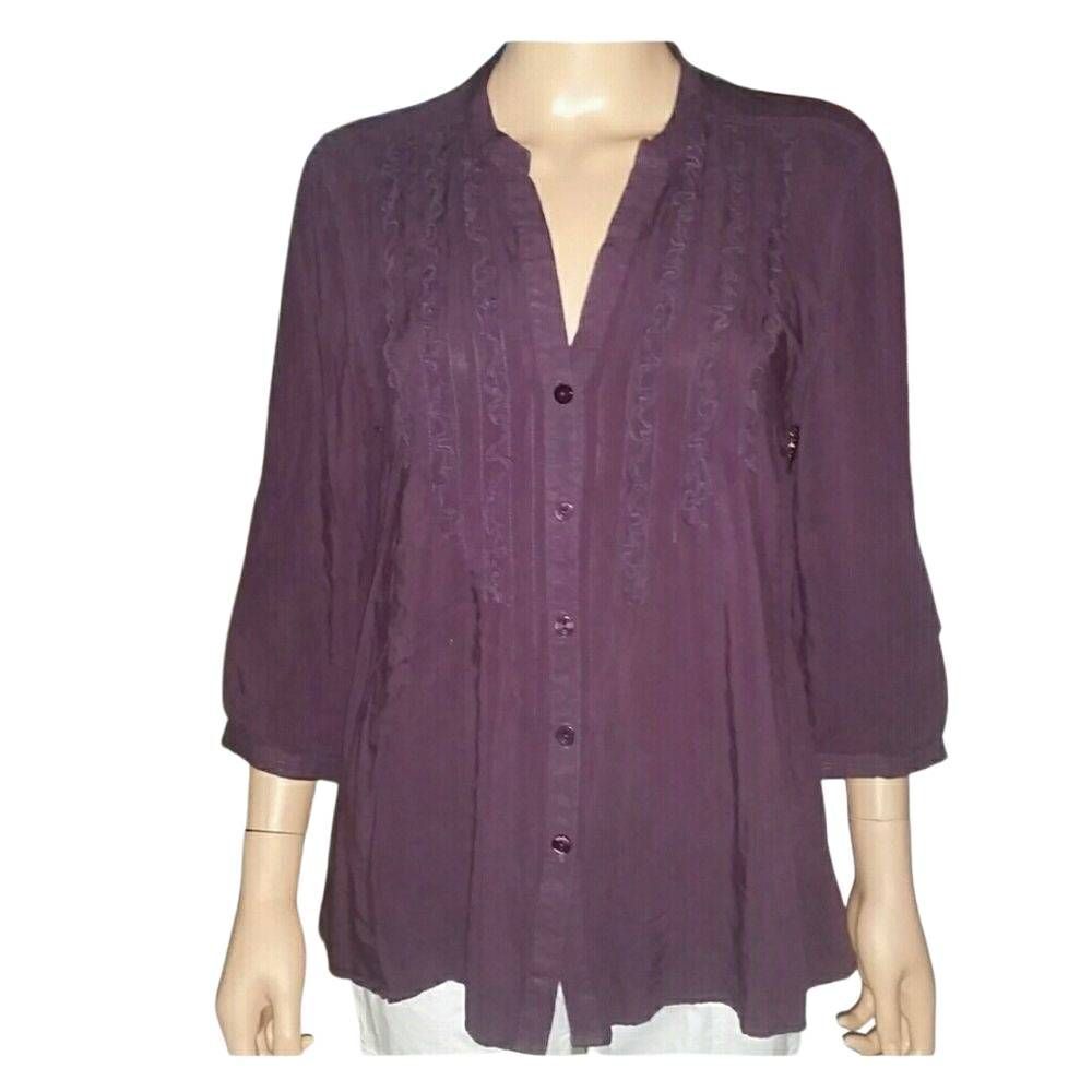 Purple button down shirt M